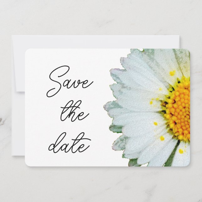 Rustikale Sommerhochzeit Gänseblümchen "Save the D Save The Date (Vorderseite)