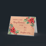 Rustikale Son & Daughter im Gesetz frohe Weihnacht Karte<br><div class="desc">Frohe Weihnachten für Sohn und Tochter in der Rechtskarte mit Aquarelltaschen und Vintagen Papiermuster und nachdenklichen Vers.</div>