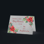 Rustikale Son & Daughter im Gesetz frohe Weihnacht Karte<br><div class="desc">Frohe Weihnachten für Sohn und Tochter in der Rechtskarte mit Aquarelltaschen und Vintagen Holzmuster und nachdenklichen Vers.</div>