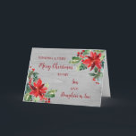 Rustikale Son & Daughter im Gesetz frohe Weihnacht Karte<br><div class="desc">Frohe Weihnachten für Sohn und Tochter in der Rechtskarte mit Aquarelltaschen und Vintagen Holzmuster und nachdenklichen Vers.</div>