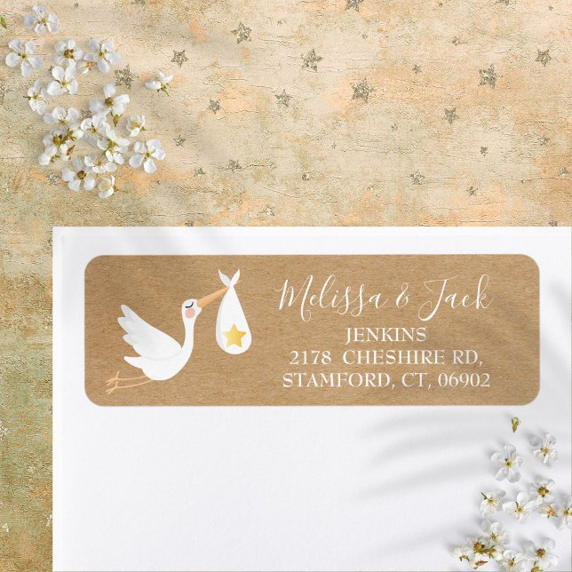 Rustikale Sonderlieferung Stork-Rücksendeadresse (Rustic Special Delivery Stork Return Address Label)