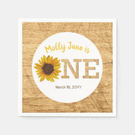 Rustikale Sonnenblume 1. Geburtstag Boho Wasserfar Serviette