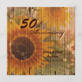rustikale Sonnenblume 50. Hochzeitstag Einladung