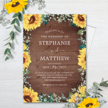Rustikale Sonnenblume Babys atmen Border Wood Wedd