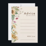 Rustikale Sonnenblume Beige Hochzeitsberatungskart Hinweiskarte<br><div class="desc">Dieses rustikale, beige blühende Hochzeitsratendesign besticht durch Sonnenblumen, Wildblumen und Vintag inspirierte Blumenelemente auf beigem, neutralem Hintergrund. Dieses Design bietet eine einfache aber fesselnde Ästhetik, perfekt für Ihre Herbst- oder Sommerfeier. Entdecken Sie unsere Sammlung heute und bereichern Sie Ihre Hochzeit mit dem zeitlosen Reiz von rustikalen Sonnenblumen-Glücksspielen. Für personalisierte Koordination...</div>