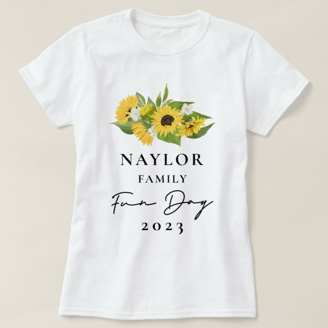 Rustikale Sonnenblume Bouquet Family Wiedersehen W T-Shirt (Design vorne)