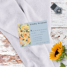 Rustikale Sonnenblume Bouquet Wasserfarbe RSVP Karte