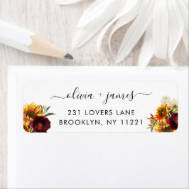 Rustikale Sonnenblume Burgund Rose Floral Wasserfa