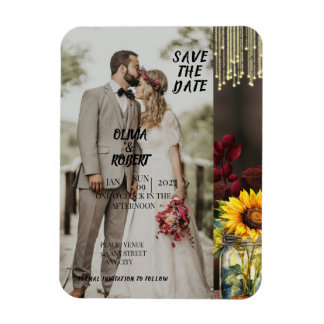 Rustikale Sonnenblume, Burgunder Rose, Holz, Licht Magnet