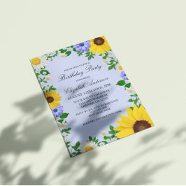 Rustikale Sonnenblume Daisy Floral Geburtstag Einladung