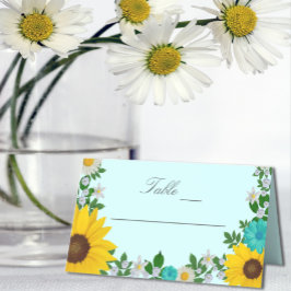 Rustikale Sonnenblume Daisy Floral Wedding Platzkarte