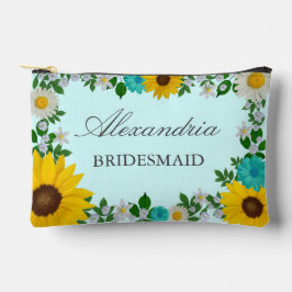 Rustikale Sonnenblume Daisy Floral Wedding Zubehörtasche