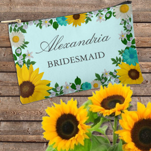 Rustikale Sonnenblume Daisy Floral Wedding Zubehörtasche