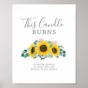 Rustikale Sonnenblume Diese Kerze Brennt Gedenkzei Poster