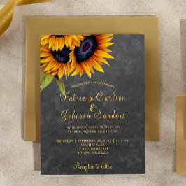 Rustikale Sonnenblume Elegante Tafelhochzeit Einladung