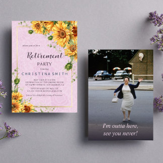 Rustikale Sonnenblume Elegantes Summer Retirement Einladung