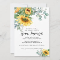 Rustikale Sonnenblume Eukalyptus Greenery Baby Dus