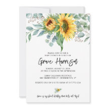 Rustikale Sonnenblume Eukalyptus Greenery Baby Dus