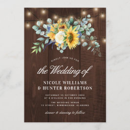 Rustikale Sonnenblume Eukalyptus-Saitenlichter Hoc Einladung