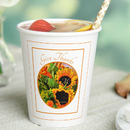 Rustikale Sonnenblume Herbst dank Monogram Pappbecher