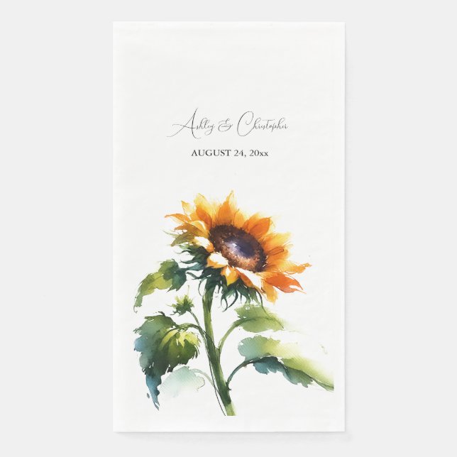 Rustikale Sonnenblume Hochzeit von Napkins Serviette (Vorderseite)