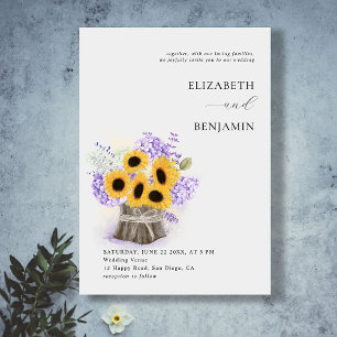 Rustikale Sonnenblume Hydrangea Wasserfarbe Chic H Einladung