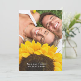Rustikale Sonnenblume Ihr Foto Hochzeit Einladung