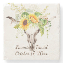 Rustikale Sonnenblume Kuh Skull Horns Bouquet Mono