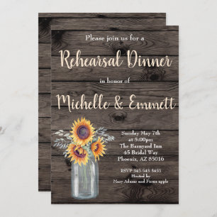 Rustikale Sonnenblume Land Blumendörfchen Probe Einladung