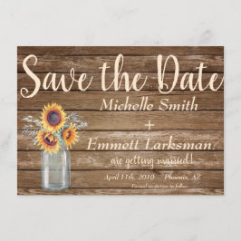 Rustikale Sonnenblume LandVintage Holz Save the Da Date