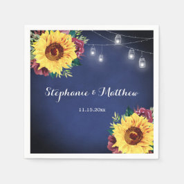 Rustikale Sonnenblume Mason Jar Lights Hochzeit de Serviette
