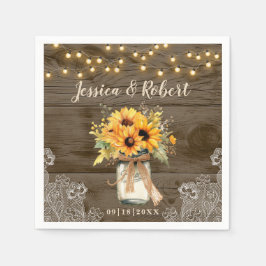 Rustikale Sonnenblume Mason Jar Wedding Napkins Serviette
