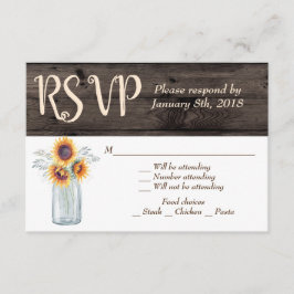 Rustikale Sonnenblume Mason Jar Wood Country UAWG Einladung