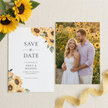 Rustikale Sonnenblume mit Foto Elegante Hochzeit