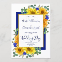 Rustikale Sonnenblume Royal Blue Rose Country Wedd