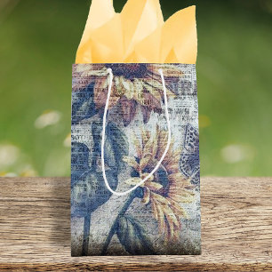 Rustikale Sonnenblume Schmetterling Ephemere Mittlere Geschenktüte