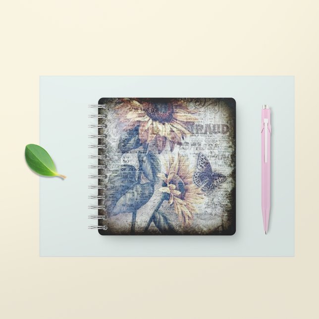 Rustikale Sonnenblume Schmetterling Ephemeride Rez Notizbuch (Von Creator hochgeladen)