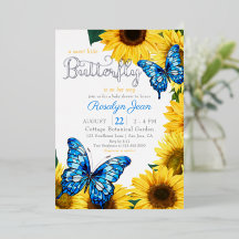 Rustikale Sonnenblume Schmetterling Kobalt Blau Ge