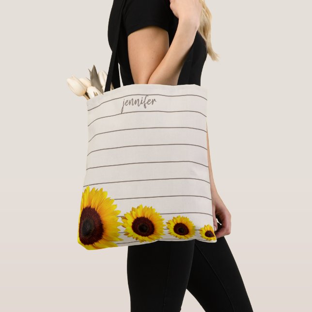 Rustikale Sonnenblume Schulterblume Tasche (Von Nahem)
