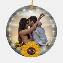 Rustikale Sonnenblume Unser erstes Weihnachtsfest- Keramik Ornament