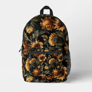 Rustikale Sonnenblume Vintage Wasserfarben Kunst,  Bedruckter Rucksack