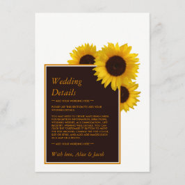 Rustikale Sonnenblumen - Blumenzwiebeldetails Begleitkarte