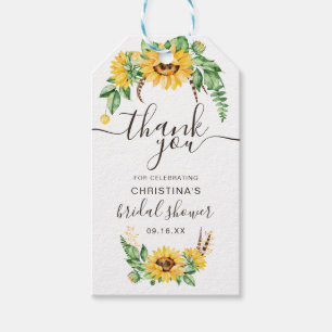 Rustikale Sonnenblumen-Braut-Thank You-Geschenk Geschenkanhänger