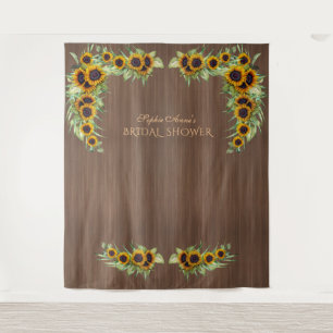 Rustikale Sonnenblumen Brautparty Barn Foto Stand Wandteppich