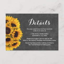 Rustikale Sonnenblumen Chalkboard Hochzeiten Detai Einladung