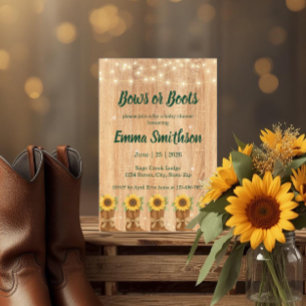 Rustikale Sonnenblumen-Cowboy-Stiefel Baby Shower Einladung