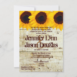 Rustikale Sonnenblumen - Einladungen zum Hochzeits
