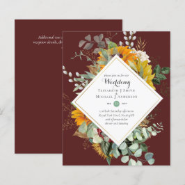 Rustikale Sonnenblumen Eukalyptus Greenery Wedding