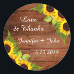 Rustikale Sonnenblumen Fern Wedding Stickers<br><div class="desc">Fügen Sie Ihren Hochzeitsdekorationen eine personalisierte Touch hinzu. Entwerfen Sie Ihre Gastgeschenk Hochzeit-Etiketten,  Aufkleber oder Umschlag Aufkleber nach Ihrem Hochzeitstil oder Farbschema. Vollständig anpassbar,  klicken Sie auf Personalisieren,  um Textfarbe oder -größe zu Ihrem Geschmack hinzuzufügen oder zu ändern.</div>