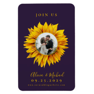 Rustikale Sonnenblumen Foto Hochzeit speichern das Magnet